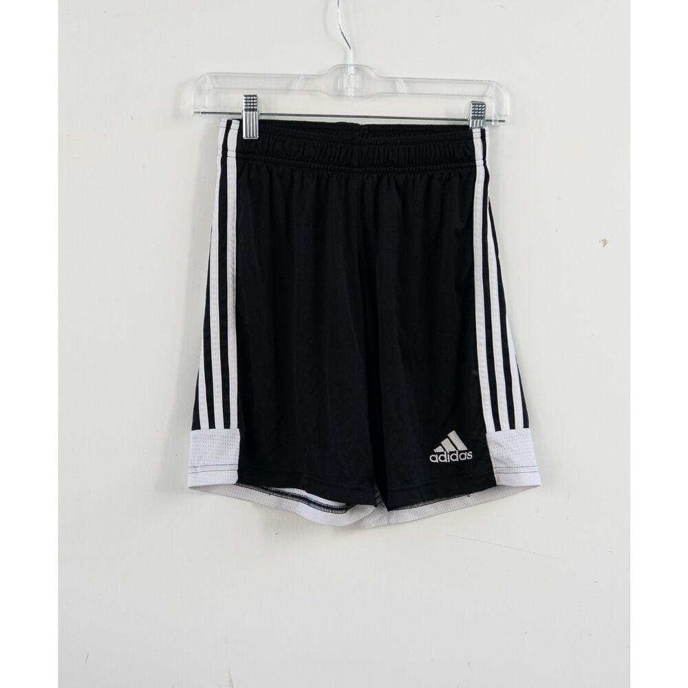 Adidas Black 3 Stripes Kids Athletic Shorts Boys Size Small